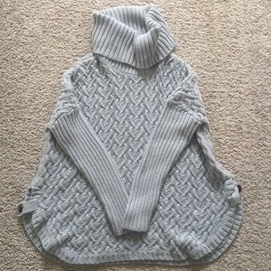 Grey knit cowl neck sweater
